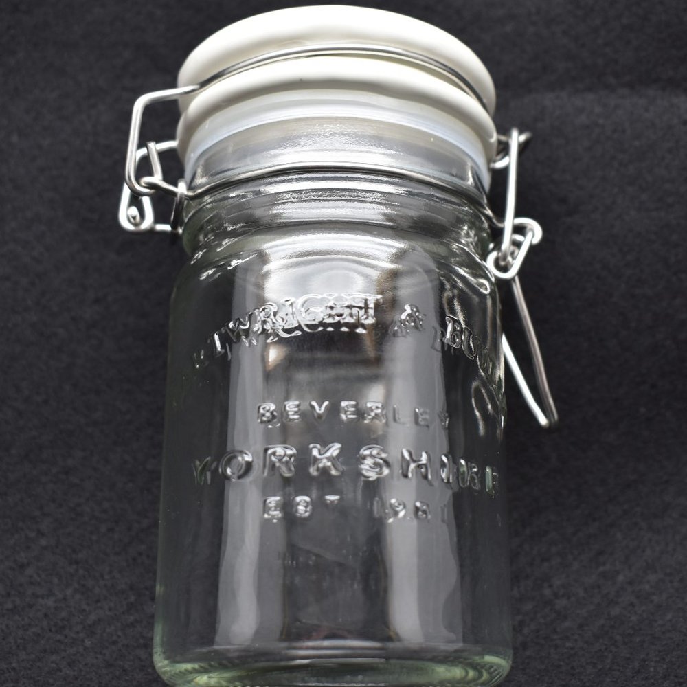 Cartwright & Butler Glass Jar W/Ceramic Lid and Seal Beverley Yorkshire Est 1981